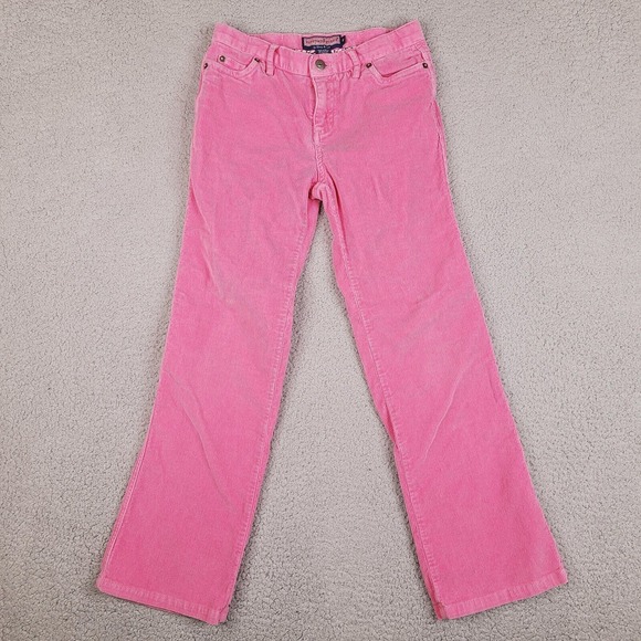 Vineyard Vines Pants Girls Size 12 Pink Corduroy Adjustable Waist Cotton Blend - Picture 1 of 16